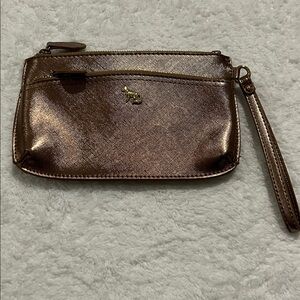 Metallic Rose Gold Emma Fox Wristlet‎ Clutch 5”x8”